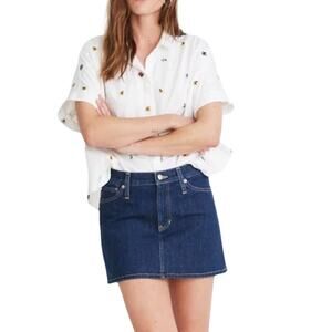 Madewell Y2K Rigid Denim Mini Skirt in Dupree Wash 25